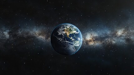 Fototapeta premium Flat design illustration of the Earth in space 