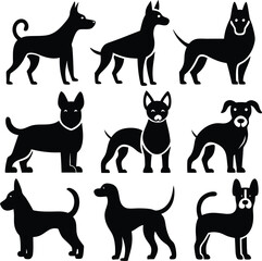 dog silhouettes vector