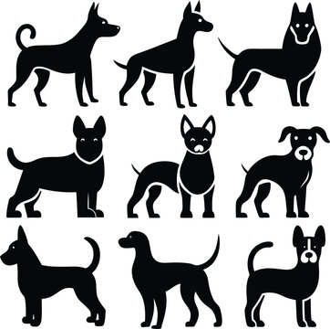 dog silhouettes vector
