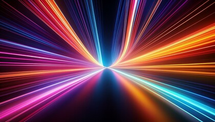 vibrant light trails on a dark background creating a dynamic and colorful abstract pattern