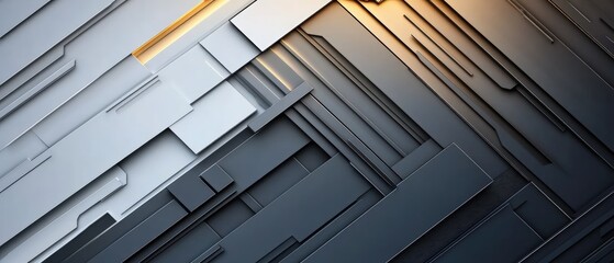 Obraz premium Abstract 3d background featuring metallic squares in various arrangements and colors