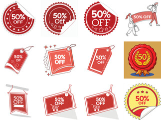 set of discount labels
