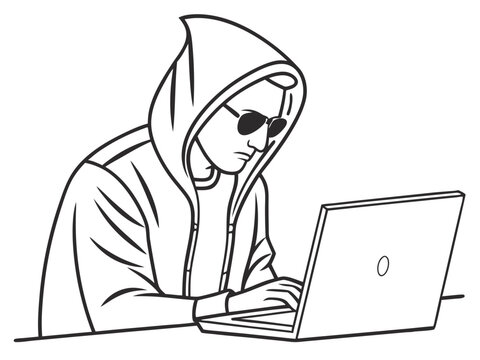 Modern Hacker Stereotype Vector Art for Technology & Security Themes