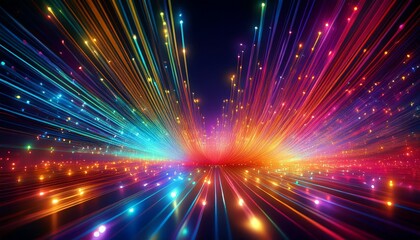 Naklejka premium colorful fiber optic lights creating bright sparkling display