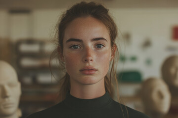 A woman with a red headband