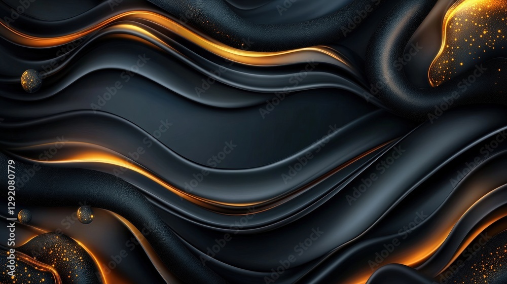 Poster black and gold abstract background with textured patterns for design and artistic use