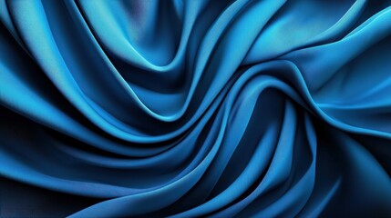 Obraz premium Blue silk fabric draped elegantly with soft texture and subtle sheen in a well-lit setting