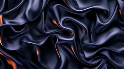 Fototapeta premium Black satin fabric with red flame design background for photography and creative projects