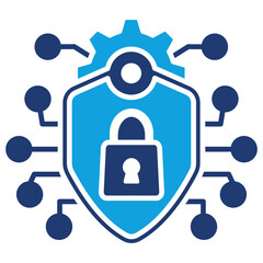 Fototapeta premium Cybersecurity Solid Blue Icon