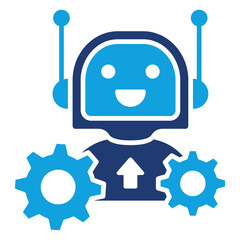 Robotic Process Automation Solid Blue Icon