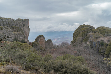 The rocks and views in meteora in greece. 