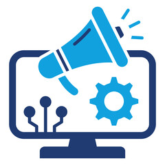 Digital Marketing Solid Blue Icon