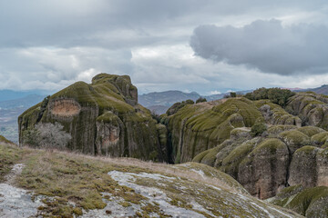 The rocks and views in meteora in greece. 