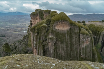 The rocks and views in meteora in greece. 