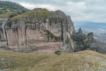 The rocks and views in meteora in greece. 