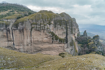 The rocks and views in meteora in greece. 