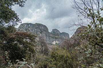 The rocks and views in meteora in greece. 