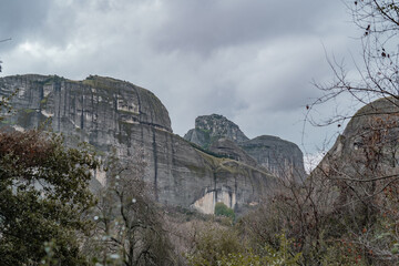 The rocks and views in meteora in greece. 