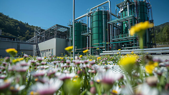 Next-gen biomass energy system utilizing gasification and carbon capture technology to enhance renewable energy sustainability. 