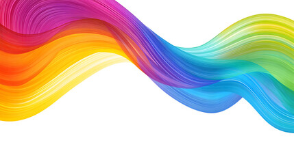 Vector background with rainbow wavy lines on the bottom edge of a white canvas, colorful
