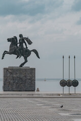 A statue by the sea of Thessaloniki.