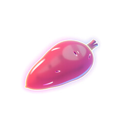 Sweet potato holographic 3D icon. neon symbol vector illustration isolated on white background. Generative AI