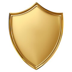 Gold shield symbolizing honor and prestige , isolated on a transparency background