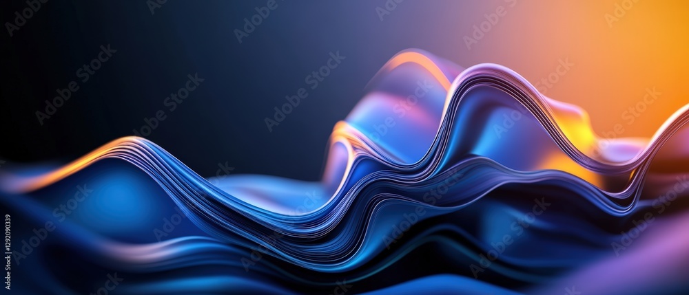 Poster abstract 3d background with wavy lines and textured surface for digital design projects
