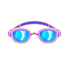 Fototapeta premium Swimming goggle holographic 3D icon. neon symbol vector illustration isolated on white background. Generative AI