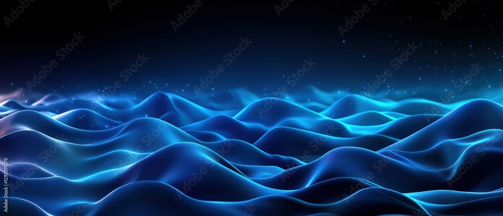 Poster abstract blue waves background with fluid shapes and gradients creating a modern design for various 