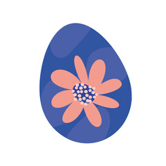 minimalistic geometric easter egg with bold flowers. Modern boho contemporary creative trendy abstract templates vector illustration.