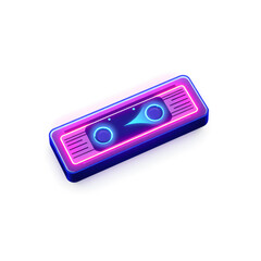 Fototapeta premium Tape holographic 3D icon. neon symbol vector illustration isolated on white background. Generative AI