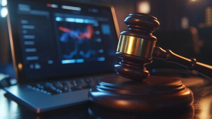 A symbolic representation showcasing the intersection and fusion of law and technology in todays modern justice system