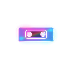 Obraz premium Tape holographic 3D icon. neon symbol vector illustration isolated on white background. Generative AI