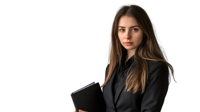 Smiling Female Executive Holding Documents Professional Look Transparent PNG
