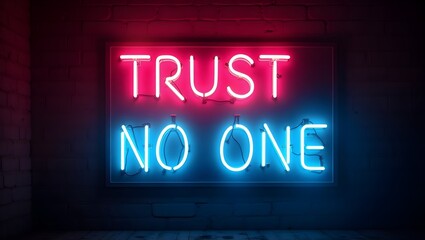 Obraz premium neon sign Trust No One