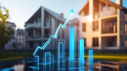 Real estate market growth analysis urban development infographic modern architecture aerial view economic trends