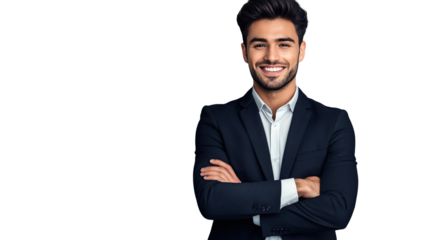 Charismatic Business Leader Smiling Confidently Stylish Suit Executive Presence