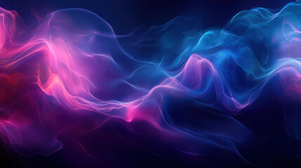 Obraz premium Sleek abstract design with dark blue and purple gradient and fluid motion creating a dreamy atmosphere