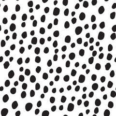 Black Dirty Polka Background. Pattern Cute Bubble. Black Flying Explosion Paint. Abstract Graphic Spot. Irregular Eps Dot Pattern. Vector Spot Splatter. White Color Dot. Black Seamless Random Dot.