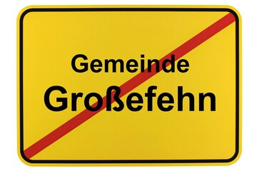 Illustration eines Ortsschildes der Gemeinde Großefehn in Niedersachsen