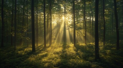Fototapeta premium light and shadow formed by the sunlight shining through the trees