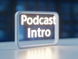 podcast intro luminous sign