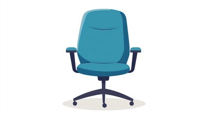 Cartoon office chair, front view, simple design, for presentations or digital products