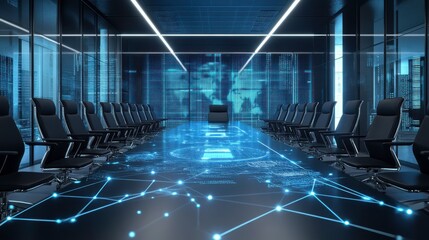 Modern Conference Room with Technology Highlights