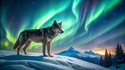 wolf howling at the night