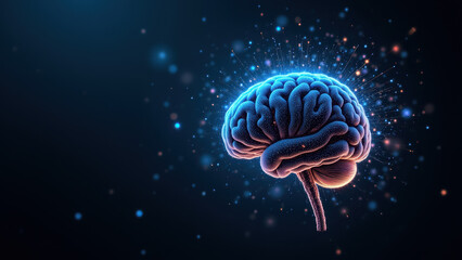 A visually striking image representing artificial general intelligence with a stylized brain set against a cosmic backdrop.
