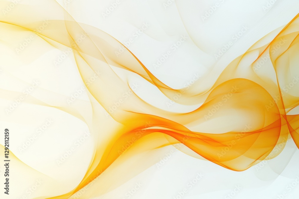 Aufkleber Abstract wave patterns in soft orange hues create a sense of movement and tranquility in a minimalist design setting. Generative AI