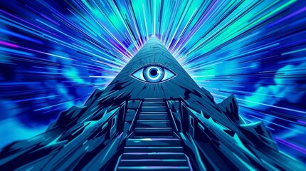 Futuristic eye of providence illustration