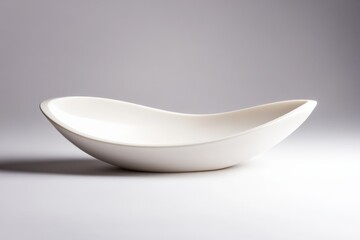 Modern White Bowl on Neutral Background